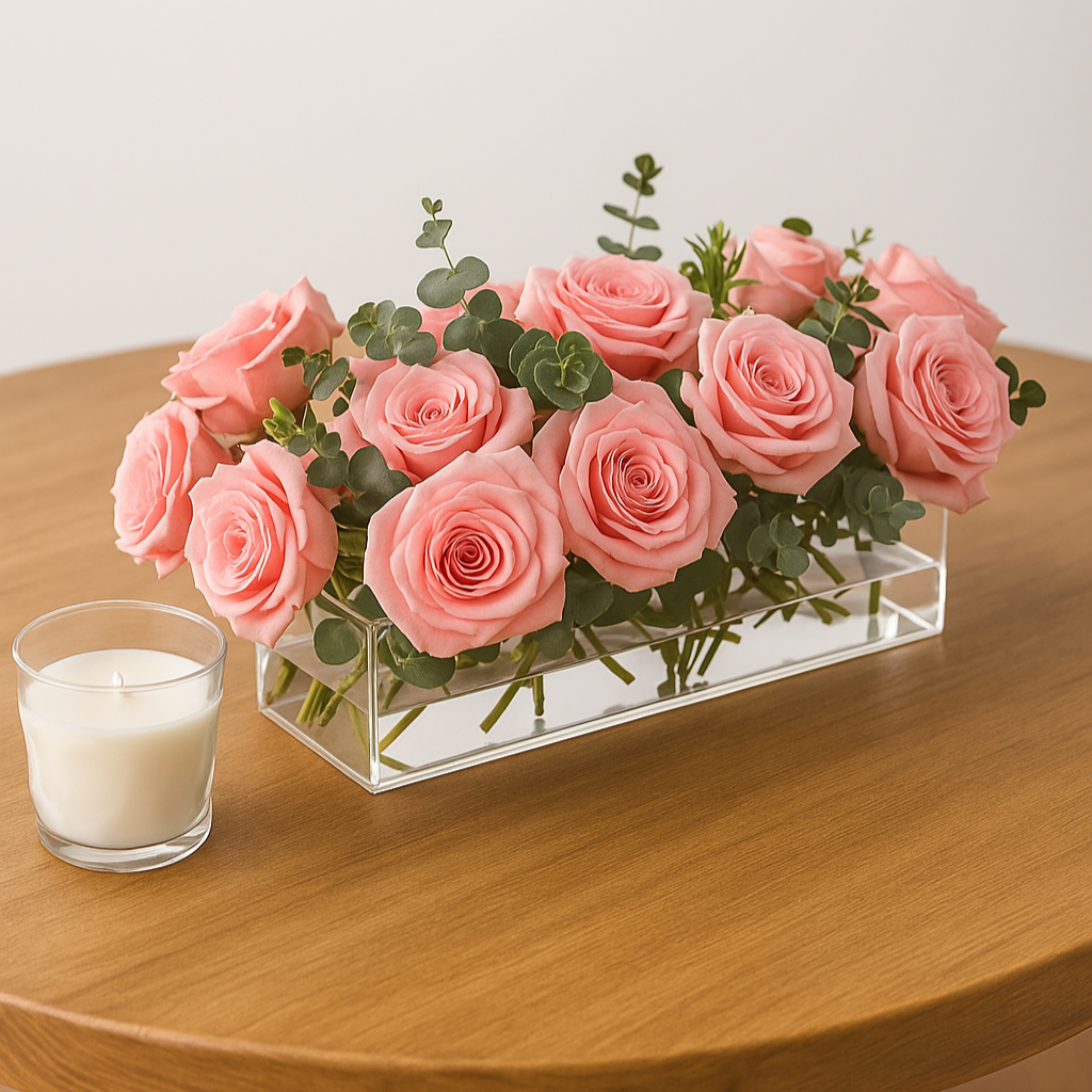 Vaso Centro de Mesa em Acrílico Transparente