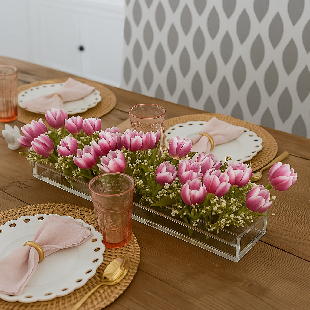 Vaso Centro de Mesa em Acrílico Transparente