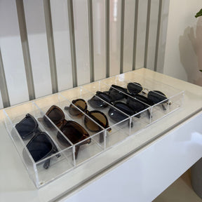 Organizador de Óculos em Acrílico Transparente – 6 Compartimentos Premium